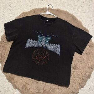 Black washed vintage Angelina Liberty T-shirt